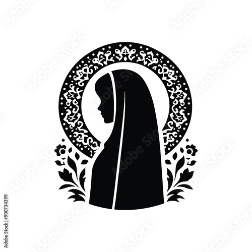 woman wear traditional fashion An Iranian chador in flowing fabric