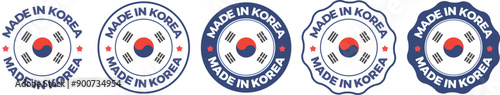 made in South Korea vector stamp. badge with South Korea flag