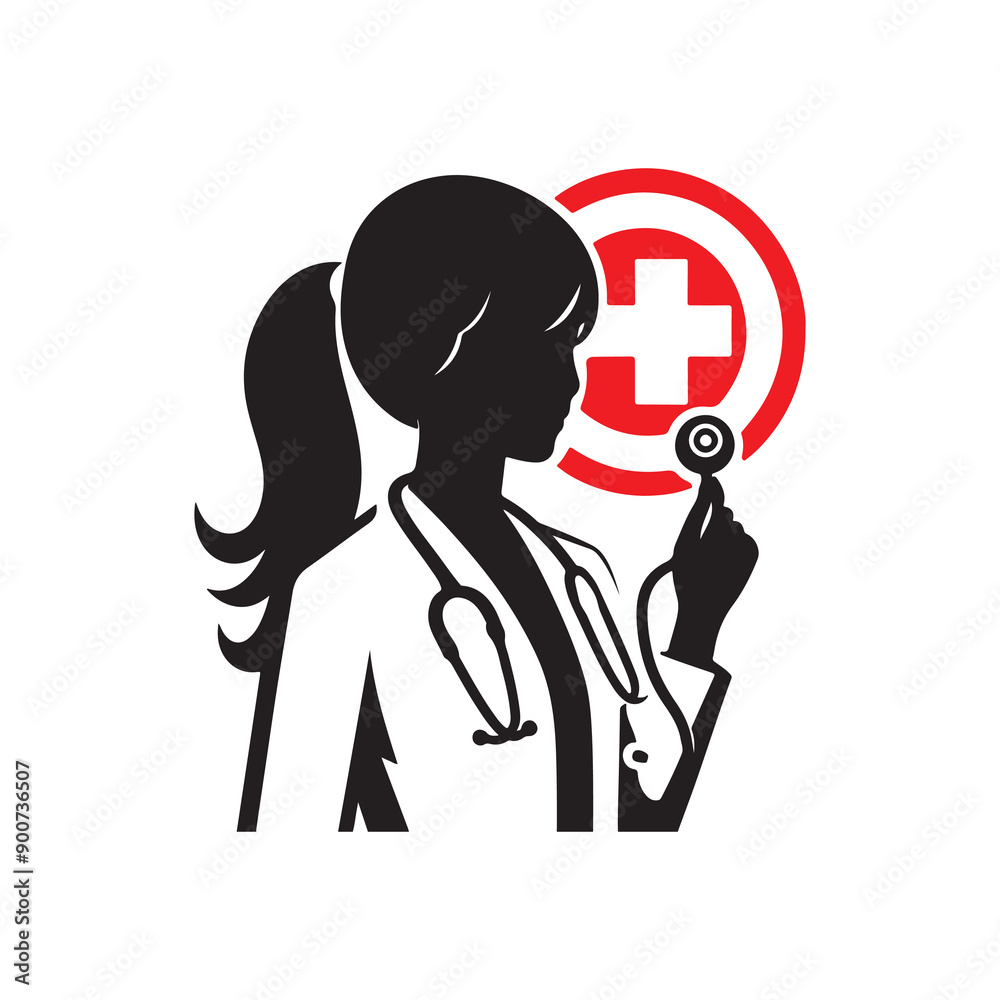 Doctor icon vector silhouette mascot doctor logo Doctor icon vector silhouette mascot doctor logo