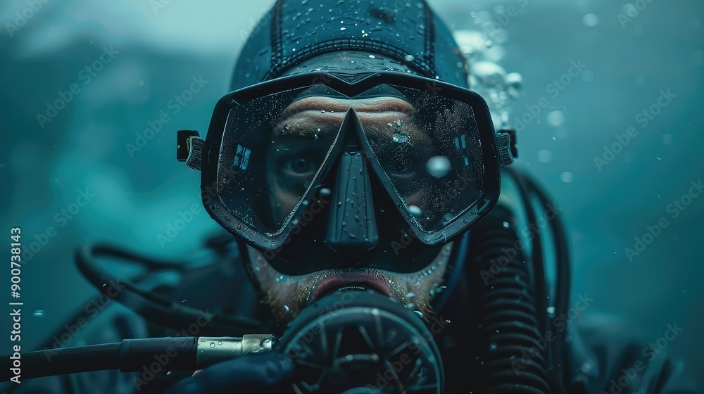 Professional Diver with Scuba Gear Professional Diver with Scuba Gear