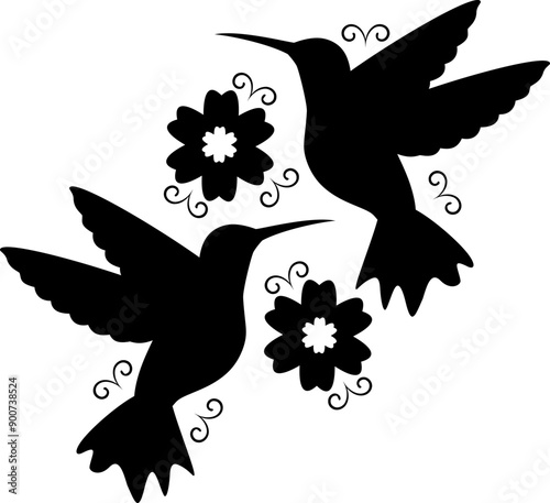 Hummingbirds Vector Graphic