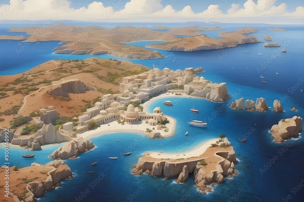 Aerial view of Greek islands Aerial view of Greek islands