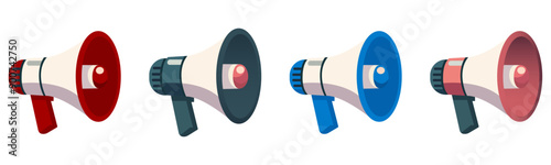 Megaphone icons set. Announcement symbol.