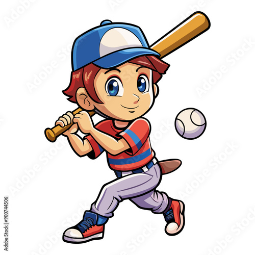 baseball player cartoon vector