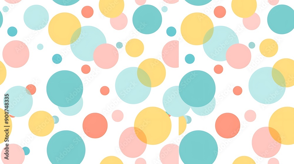 A playful and colorful pattern of overlapping circles in soft pastel hues, perfect for cheerful and modern designs. Seamless A playful and colorful pattern of overlapping circles in soft pastel hues, perfect for cheerful and modern designs. Seamless
