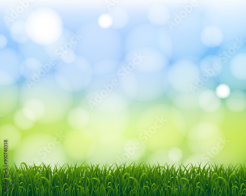 Green Nature Poster Bokeh Background Grass Border