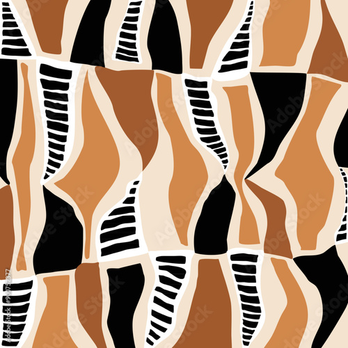 Abstract hand drawn decorative pattern. Vector Illustration.	