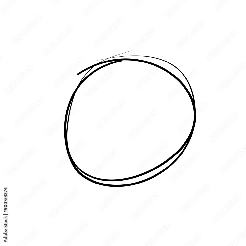 Hand drawn circle line sketch Hand drawn circle line sketch
