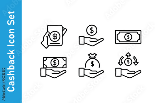 Cashback Icon Set with editable vector collections