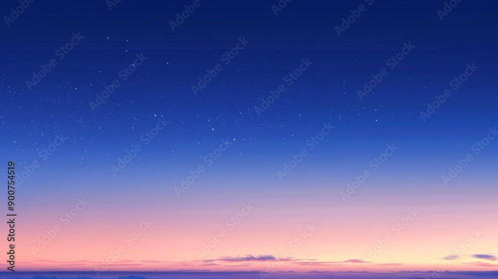 Fototapeta premium A tranquil twilight sky peppered with stars