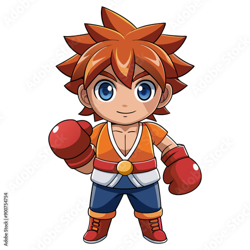 boxing player cartoon vector