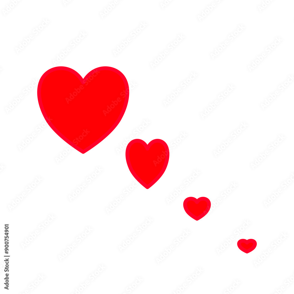 Red heart shapes vector design, Red heart icons vector illustration. Red heart shapes vector design, Red heart icons vector illustration.