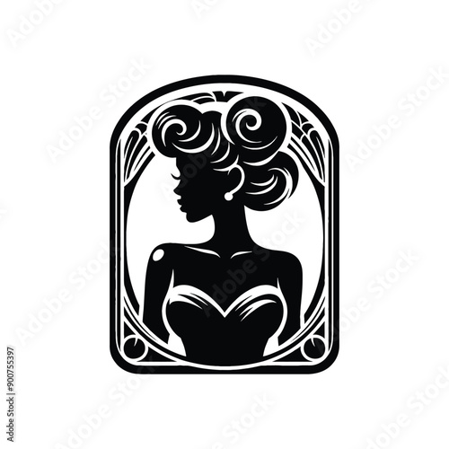 woman wearing retro fashion pin up girl look with a sweetheart neckline and victory rolls