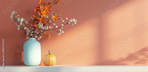 Fall Flower Arrangement With Pumpkins