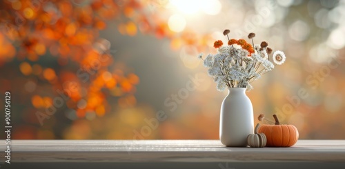 Fall Flower Arrangement With Pumpkins