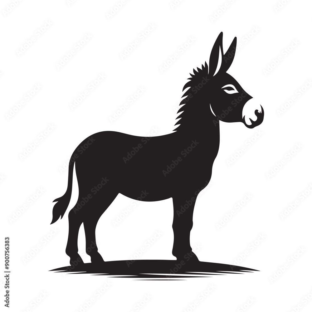 Donkey silhouette vector illustration Donkey silhouette vector illustration