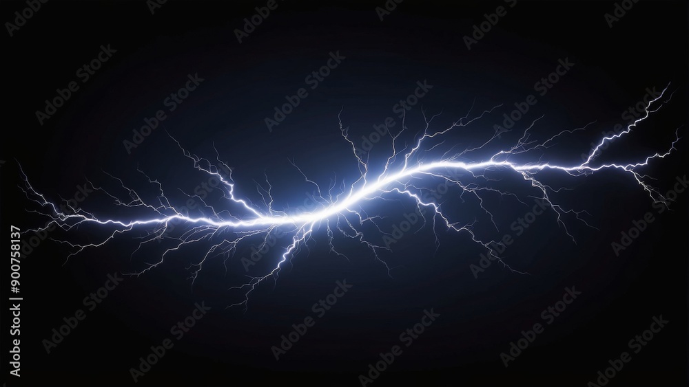 A bright bolt of lightning arcs across a dark background A bright bolt of lightning arcs across a dark background