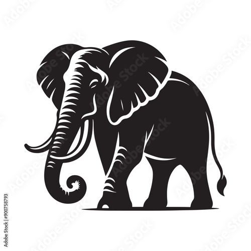 Elephant silhouette vector illustration