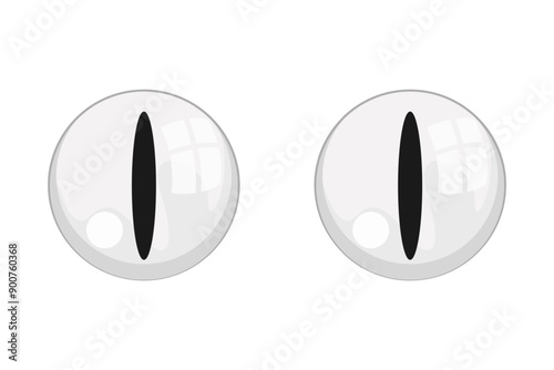 Cartoon cat eyes, cat eyes vector illustration.