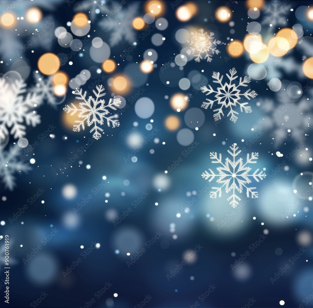 Winter Snowflakes and Bokeh
