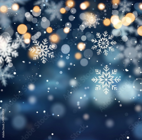 Winter Snowflakes and Bokeh
