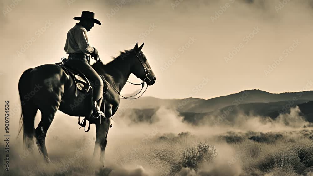 Horse and rider, Cowboy on horseback, wild west Horse and rider, Cowboy on horseback, wild west