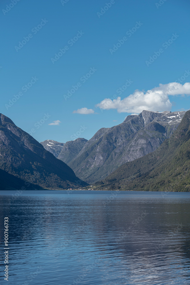 View of the Nærøyfjorden Fjord, Norway. View of the Nærøyfjorden Fjord, Norway.