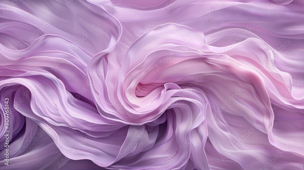A zoomed-in photo of a purple and white fabric with an abundance of wavy patterns on top A zoomed-in photo of a purple and white fabric with an abundance of wavy patterns on top