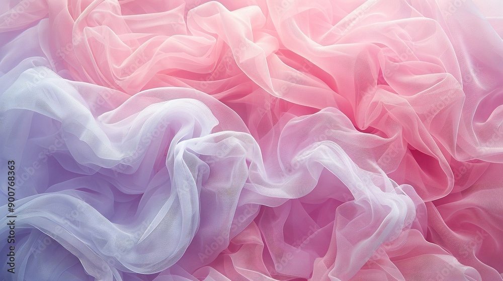 Close-up image of a pink, blue, and white dress with ruffled skirt bottom Close-up image of a pink, blue, and white dress with ruffled skirt bottom