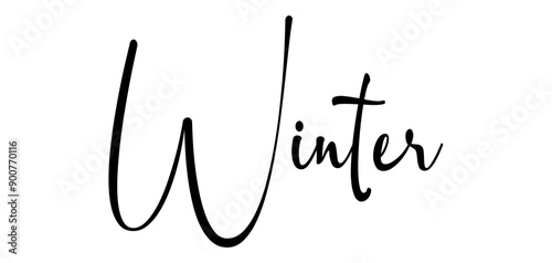 Winter - colore nero - parola nome scritta - ideale per websites, presentazioni, biglietti, banners, sweatshirt, stampe, cricut, silhouette, sublimazioni, etichette, adesivi
