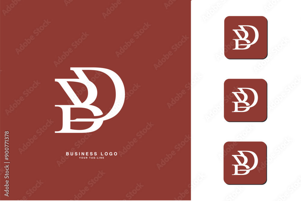 BD, DB, B, D, Abstract Letters Logo Monogram BD, DB, B, D, Abstract Letters Logo Monogram