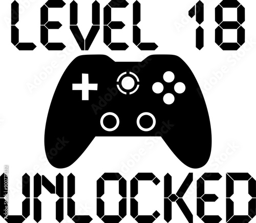 Level 18 Unlocked Gamer Birthday Design