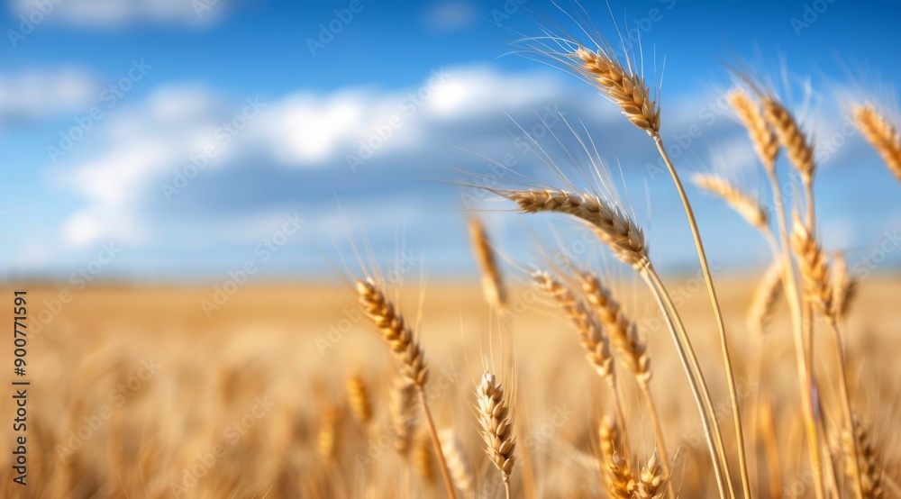 Wheat Stalks in Golden Field at Sunset Wheat Stalks in Golden Field at Sunset