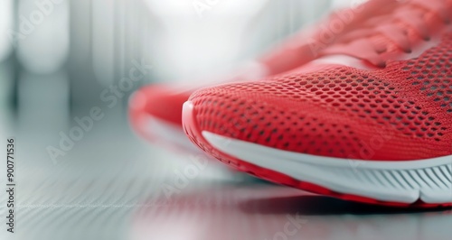 Red Running Shoe Close-Up