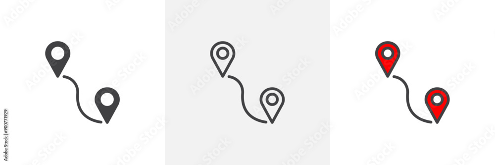 Distance colored icon set Distance colored icon set