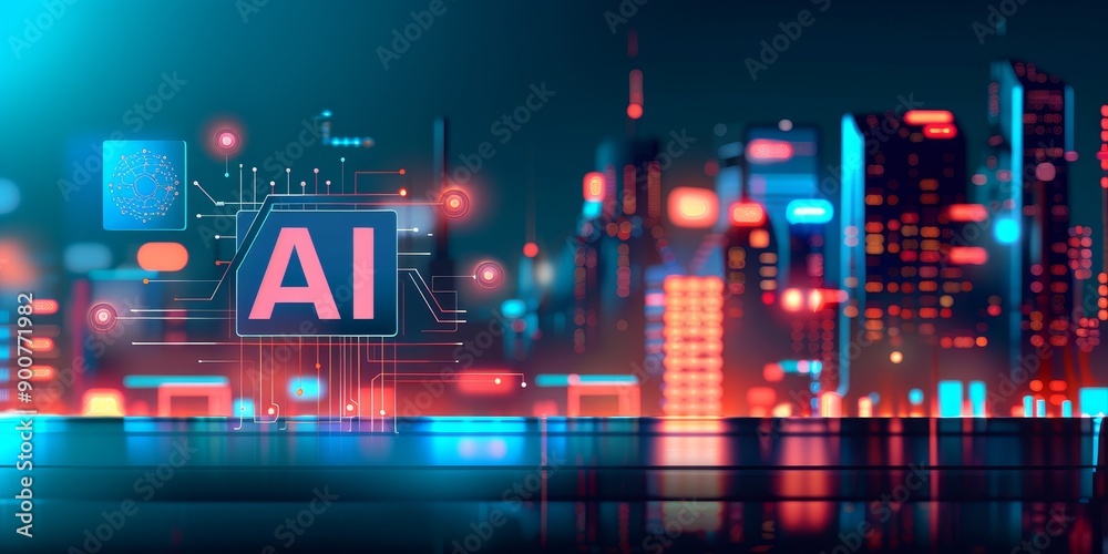 Artificial intelligence symbols like neural networks or data curves Artificial intelligence symbols like neural networks or data curves