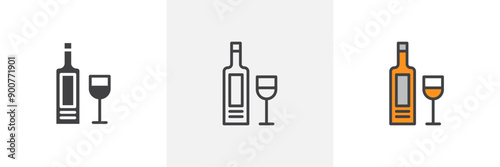 Vodka colored icon set