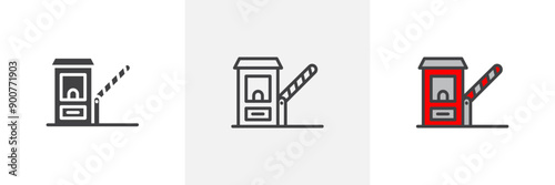 Toll road colored icon set