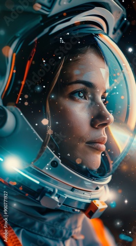Astronaut Gazing at Stars