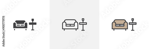 Lounge colored icon set
