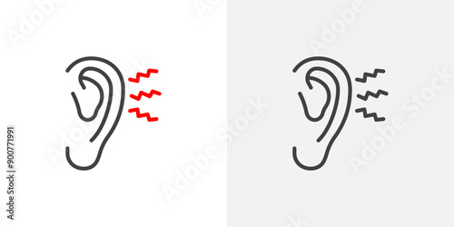 Otitis colored icon set