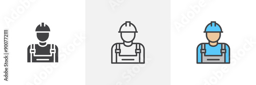 Engineer colored icon set