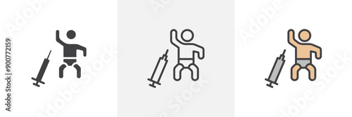 Baby Vaccination colored icon set