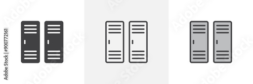 Locker colored icon set