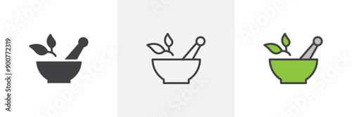 Herbal Medicine colored icon set