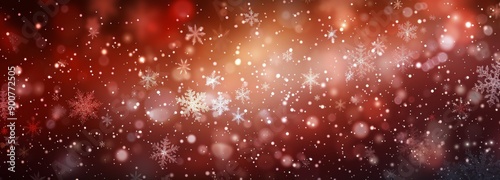Red And White Winter Snowflakes Background