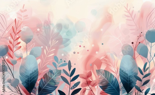 Pink and Blue Floral Pattern