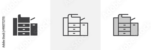 Copier colored icon set