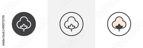 Cotton colored icon set