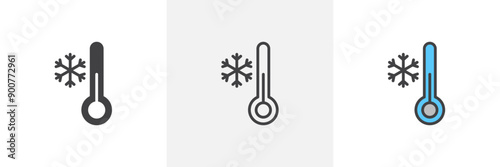 Cold colored icon set